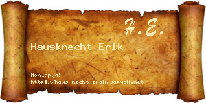 Hausknecht Erik névjegykártya